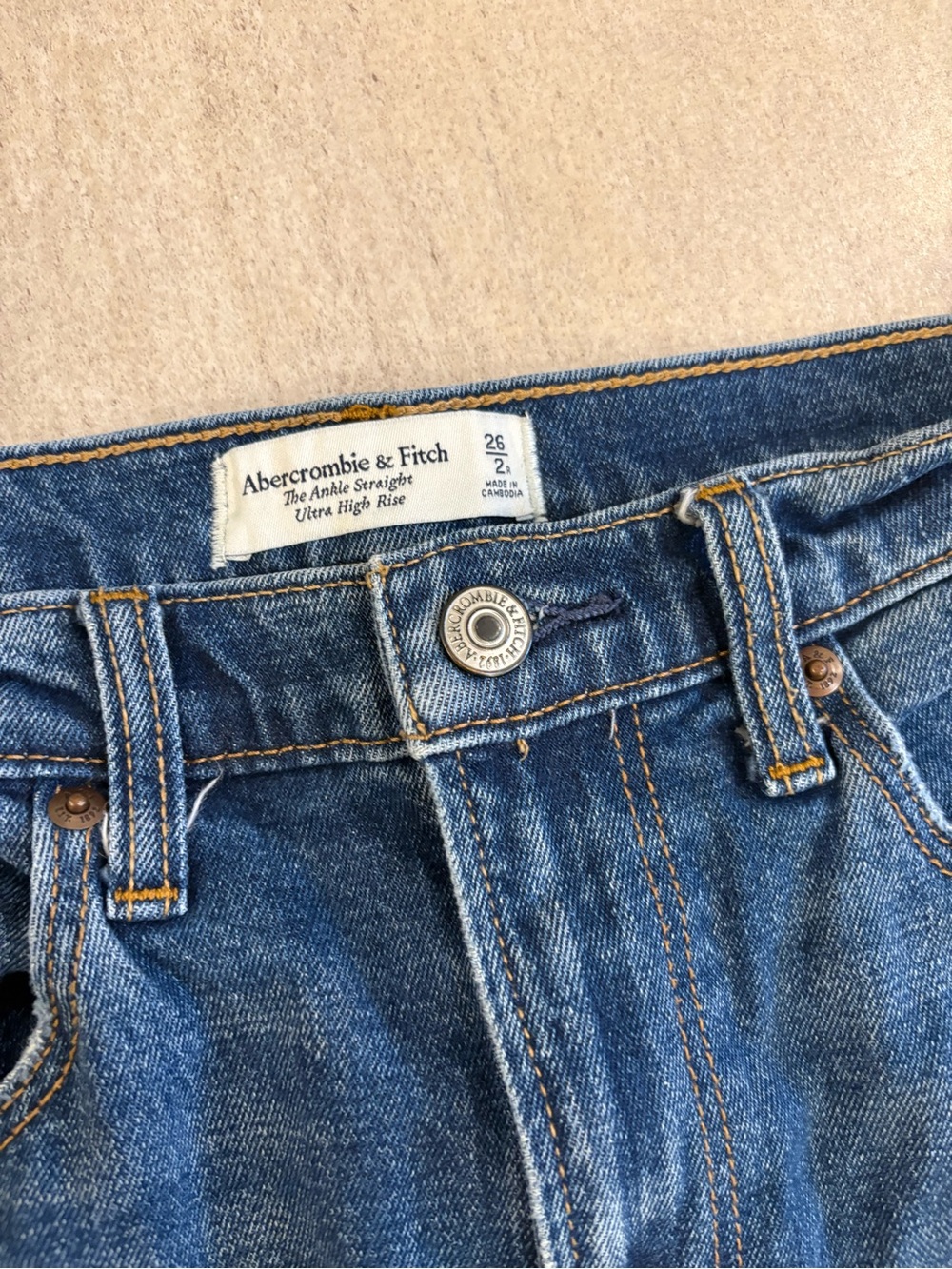 Abercrombie & Fitch Ultra High Rise Ankle Straight Jean Curve Love - Picture 4 of 4